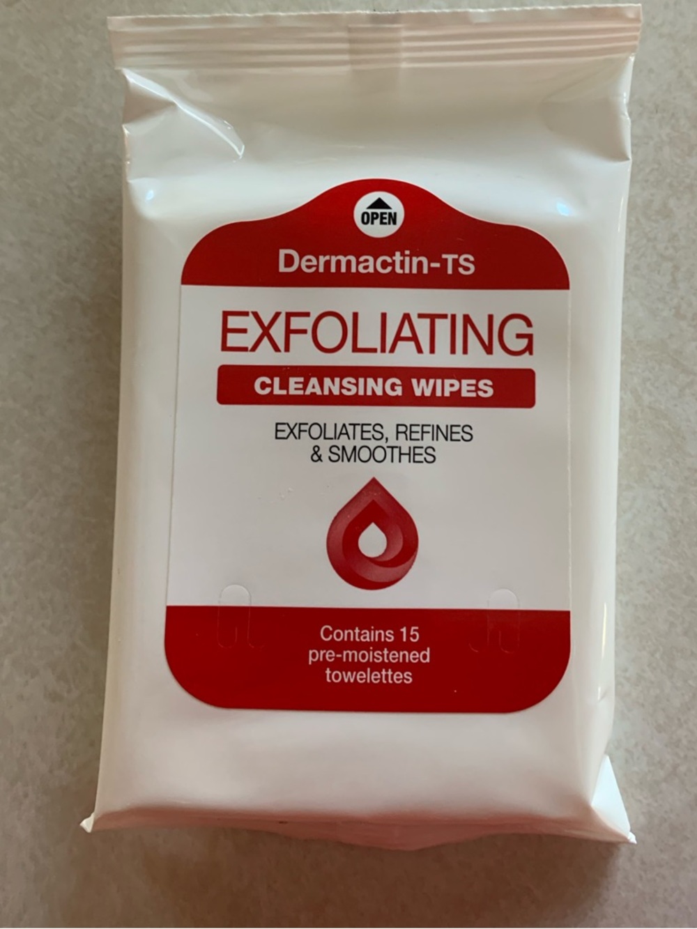 5 packs Dermactin-TS Exfoliating Cleansing Wipes